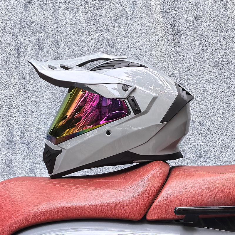 Unisex Motorcycle Rally Helmet with Single Visor for Road and Off-Road Long Distance Travel