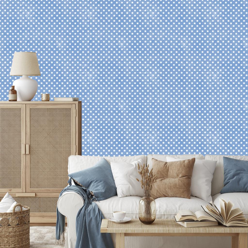 Azure Stars Wallpaper, Azure Background for Living Room and Bedroom 50x1000