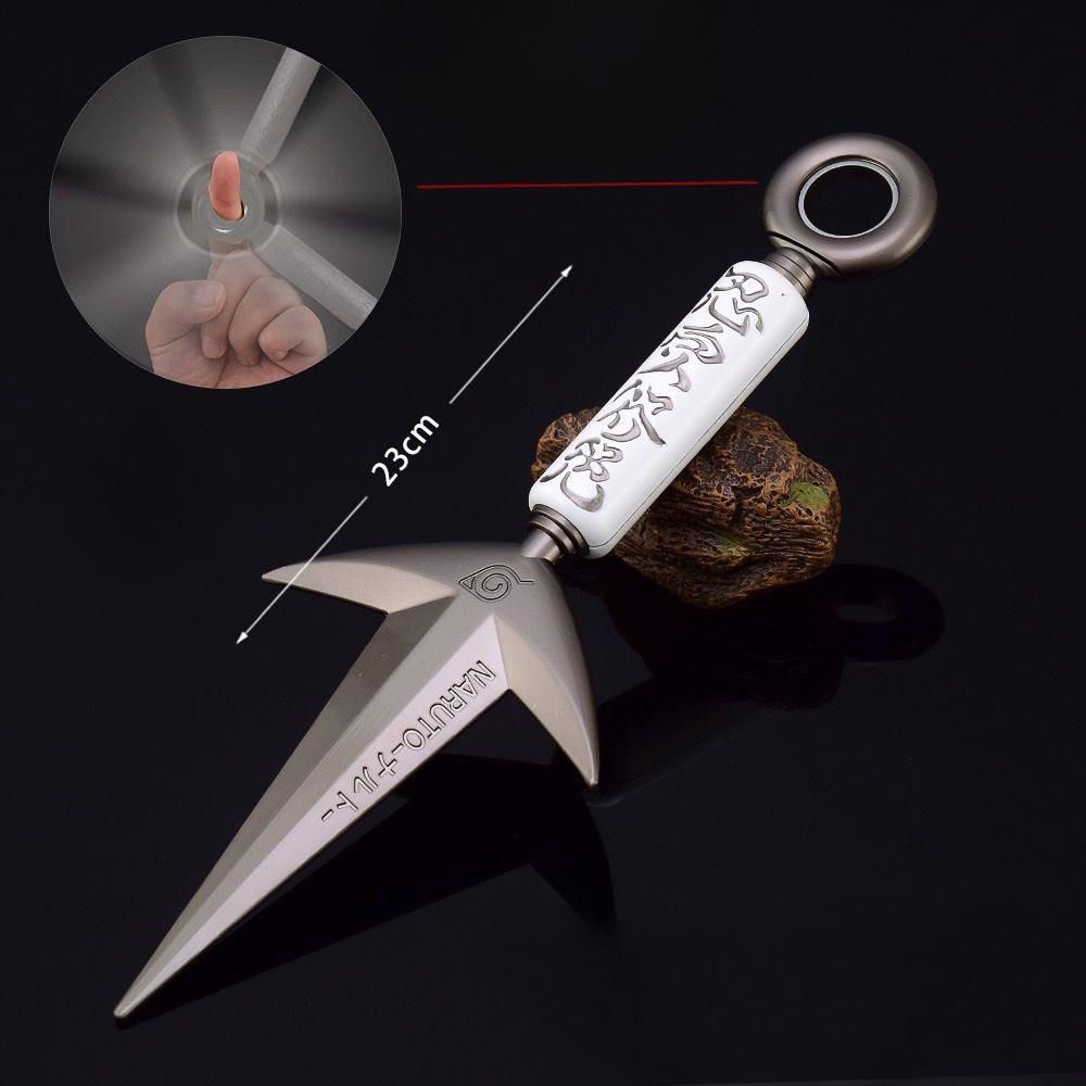 3 Styles Namikaze Minato Weapon 23cm/9.84inch Rotatable The Art of Flying Thunder God Kunai Metal Craft Model Turn Ninja Toys