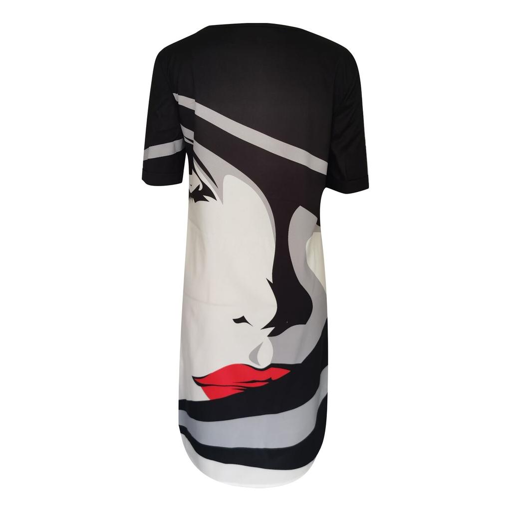 Женское летнее удобное повседневное платье с v-образным вырезом и коротким рукавом в стиле ретро