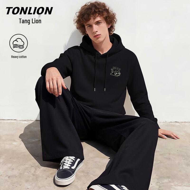 Мужская толстовка с капюшоном TonLion, тяжелая, повседневная