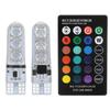 2x T10 LED пульт дистанционного управления W5W для 501 RGB цветных автомобильных лампочек