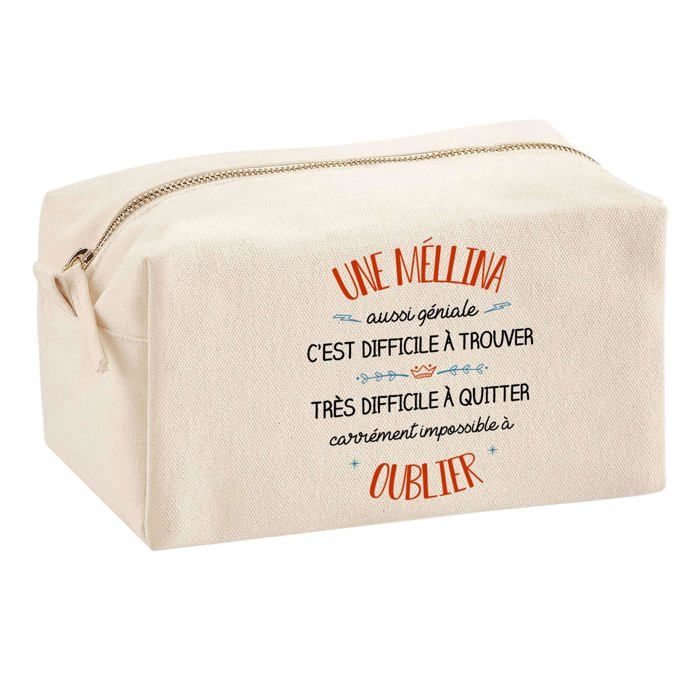 Tote bag - PLANETEE - Une Méllina Aussi Géniale - Coton imprimé en France - Grande contenance - Anses solides