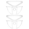 Men Crotchless Strappy Thongs O-ring Bead Decor G-string Low Rise Elastic Waistband for Honeymoon