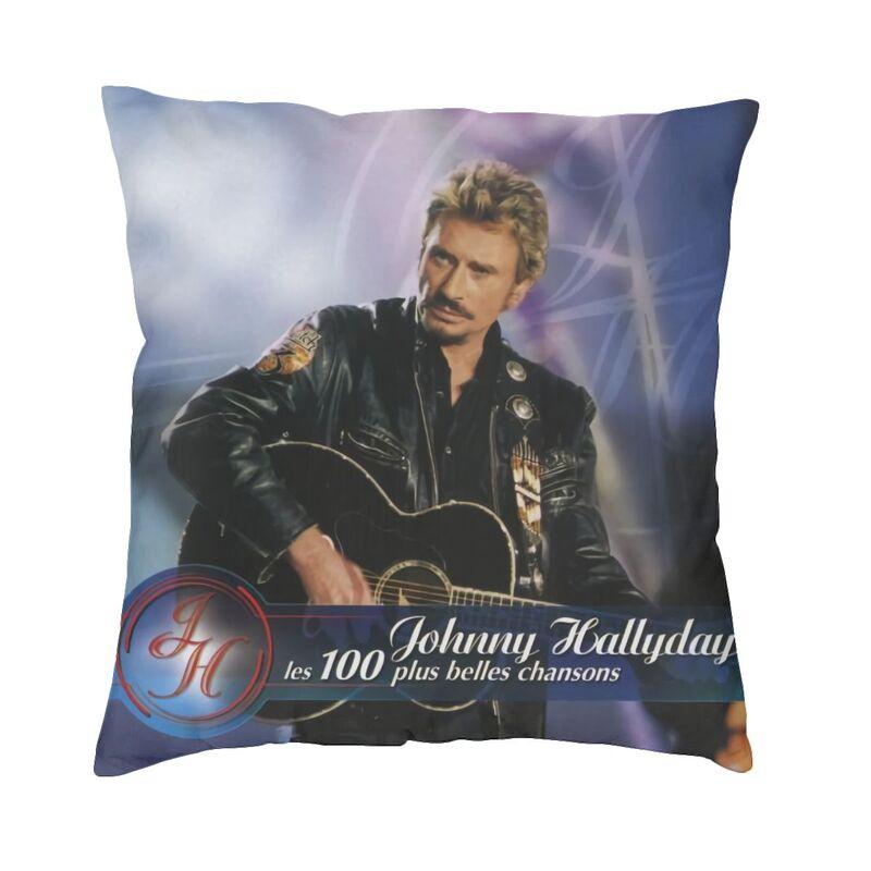 Fashion Johnny Hallyday Cushion Cover x Soft Singer French France Pillow Case for Car Square Pillowcase Home Decorative