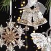 Хрустальное рождественское украшение, подвесное акриловое украшение в виде снежинки, блестки, украшение на праздничную тему, прозрачные зимние принадлежности для декора вечеринки