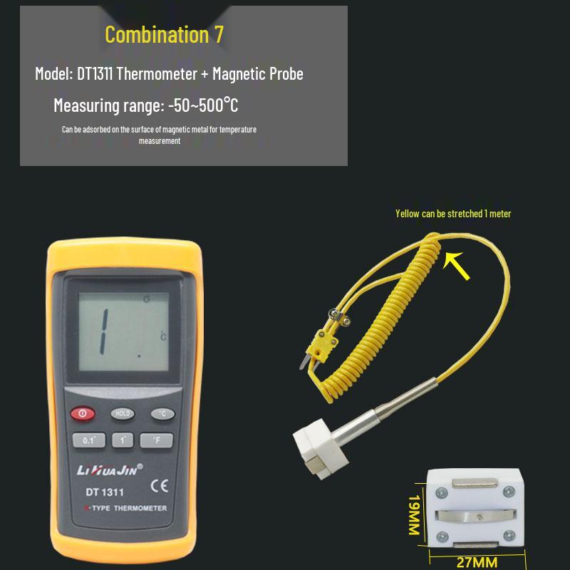K-Type Digital Thermocouple Thermometer with Probe - High-Precision Industrial Temperature Meter.