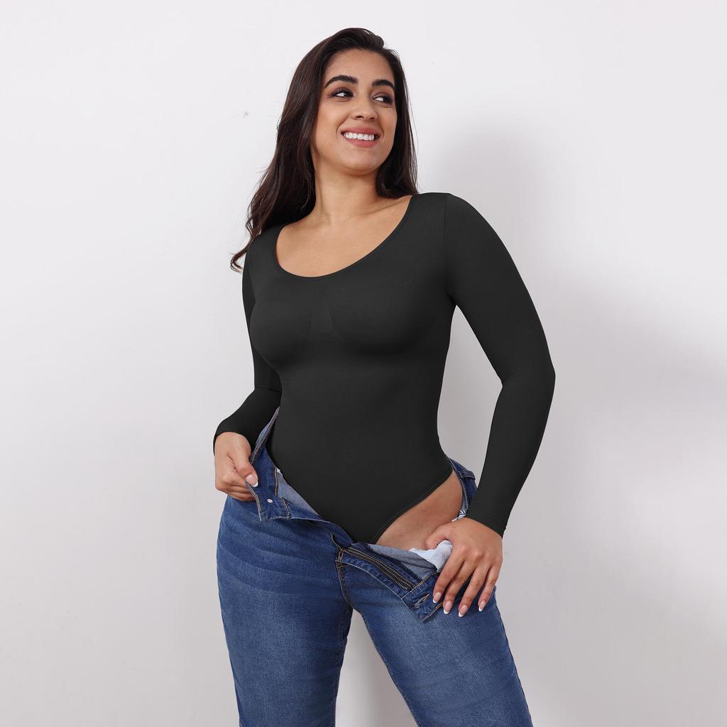 Женский сексуальный облегающий комбинезон с длинными рукавами в европейском и американском стиле, осень/зима 2024 года.