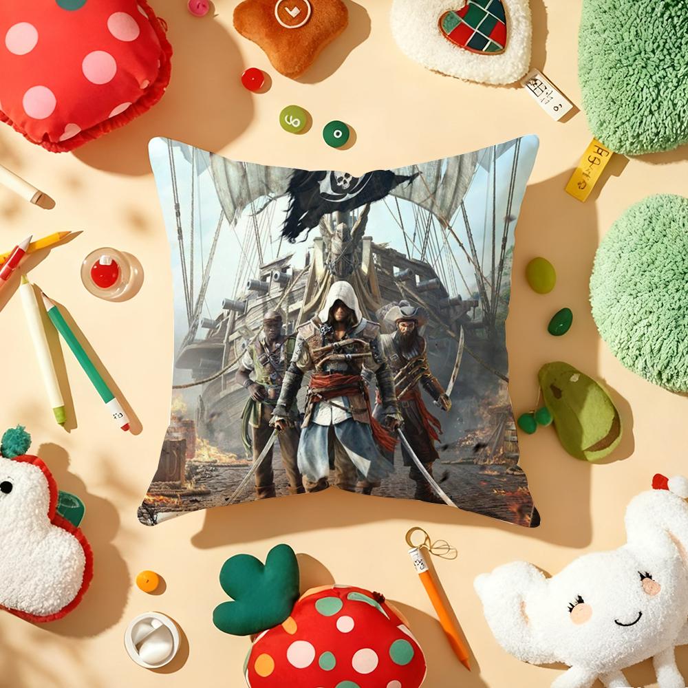 A-Assassins C-Creed Игровая Наволочка Плюшевая Ткань Мягкая Двусторонняя Печать Диванная Теплая Зимняя Домашний Подарок Наволочка