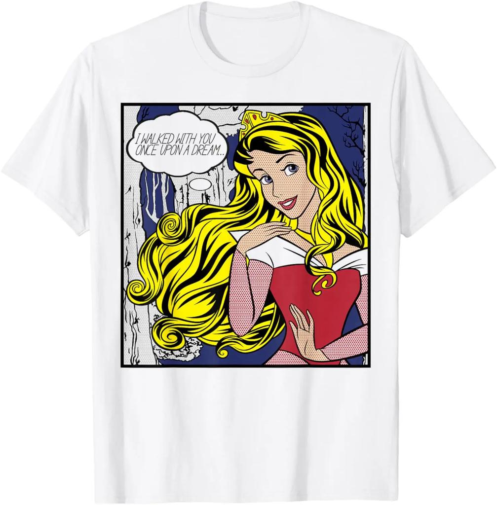 Fashion Casual Sleeping Beauty Aurora Pop Art Portrait T-Shirt S-4XL Summer Unisex