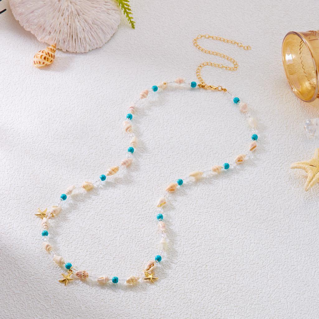 Boho Colorful Beads Waist Chain for Women Fashion Starfish Shell Crystal Belly Chain Summer Beach Sexy Bikini Body Jewelry