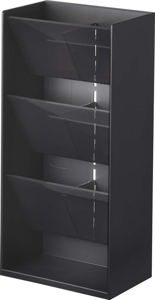 Yamazaki Cosmetics 3D Storage 4 W12 x x Tower Large Small Item Cosmetic Product 5604 Case, Tiers, Black, Approx. D7.7 H25cm, Style, Capacity, Storage,