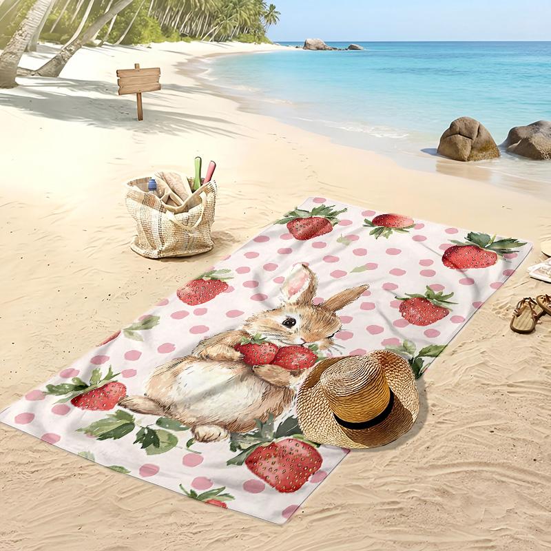 Peter Rabbit Printed Quick Dry Beach Towel Super Absorbent Soft Lightweight Bath Towel for Pool Summer Travel