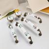1PC Floral Pattern Vintage Drawer Handles Retro Furniture Knobs Ceramic Cabinet Pulls  Wardrobe