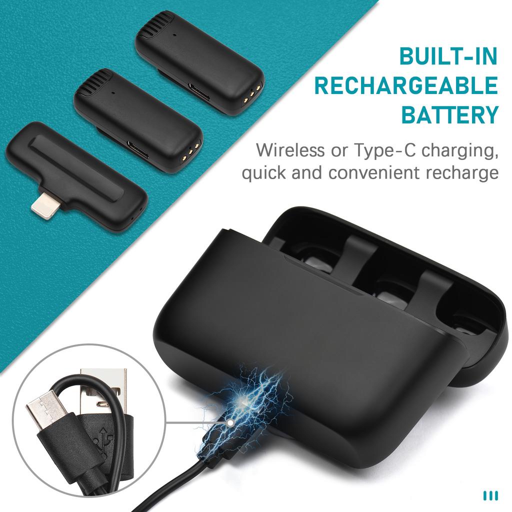 Портативная беспроводная микрофонная система OneTriggerTwo с 1 приемником и 2 микрофонами-клипонами, 20 м