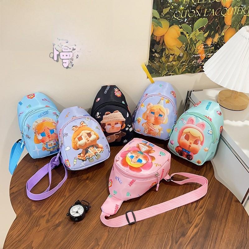 Children Casual Crybaby Cartoon Nylon Shoulder Bag Fun Pattern Outings Daycare