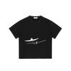 Oversized T Shirt Black Airplane Graphic Print Casual Wear for Men and Women Streetwear Fashion Summer Outfit