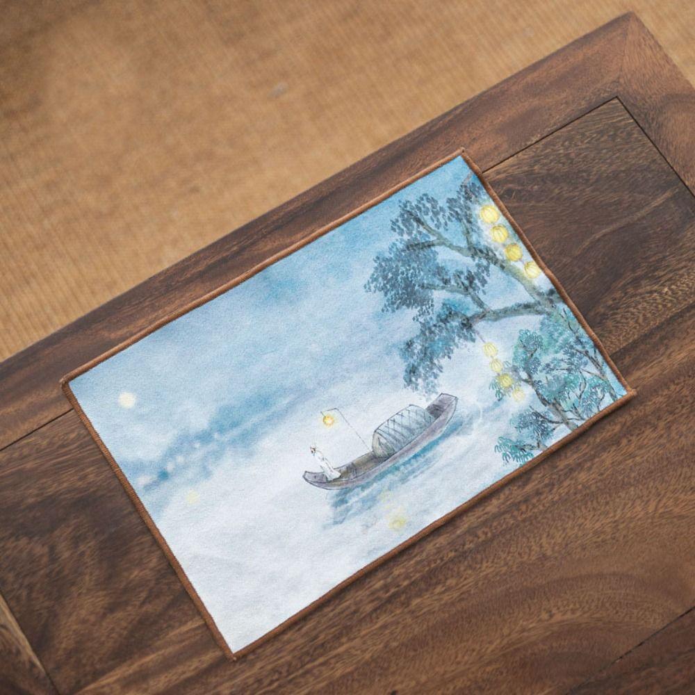 Thickened Chinese Painted Tea Towel Table Mat Tea Napkin Tea Art Tea Cloth  Cleaning Tool