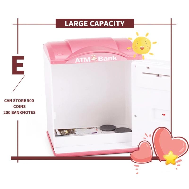 Копилка с отпечатком пальца Копилка Электронный банкомат Сберегательная ячейка для монет Сейф для наличных Большая копилка с паролем для детей