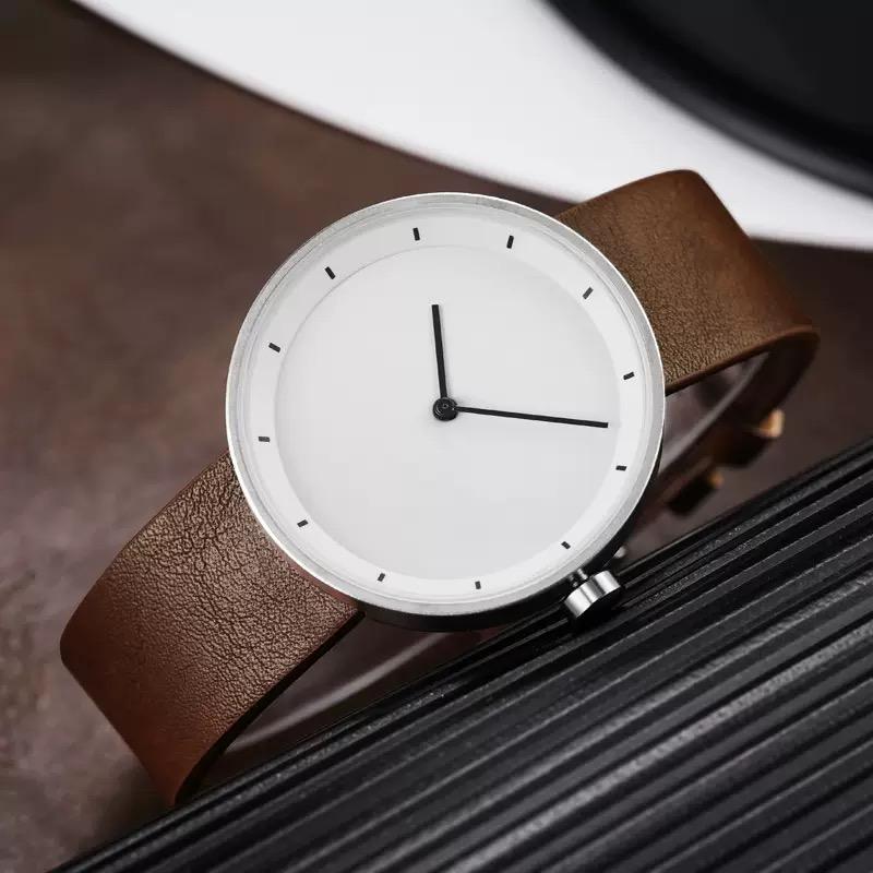 Watches Mens Minimalist Style Simple Fashion Quartz Wristwatches PU Strap Waterproof Student Clock Relogios Masculino