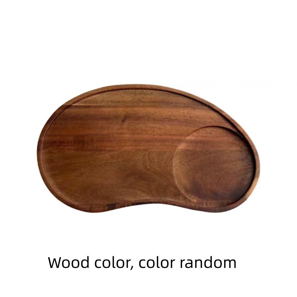 Wooden Fruit Platter with Coaster Food Dish Serving Ware Solid Wood Plate Hotel