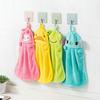 Cartoon Cute Coral Plush Wipe Towel Kitchen Supplies Hanging Water Absorbent Dishwashing Cloth Household Cleaning Cloth