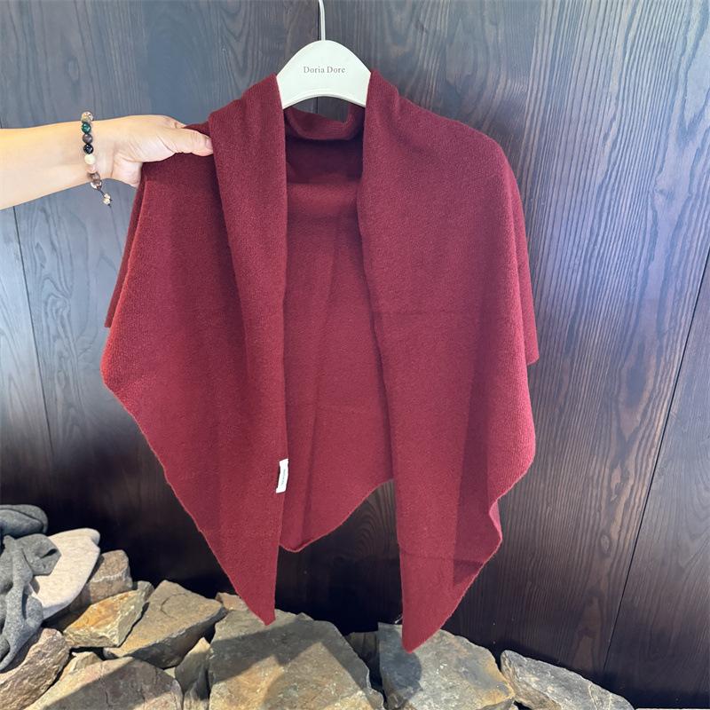 Вогнутый шерстяной 100 шаль увеличенный осень и зима новый теплый треугольный шарф вязаный шарф женский