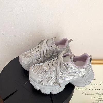 Мода 2025 Новая женская спортивная обувь, Повседневные кроссовки Женские массивные кроссовки Обувь на платформе Плоская обувь Женская дышащая сетчатая обувь 3267