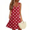Women's Summer Dress With Pocket Sleeveless Polka Dot Print Sundress