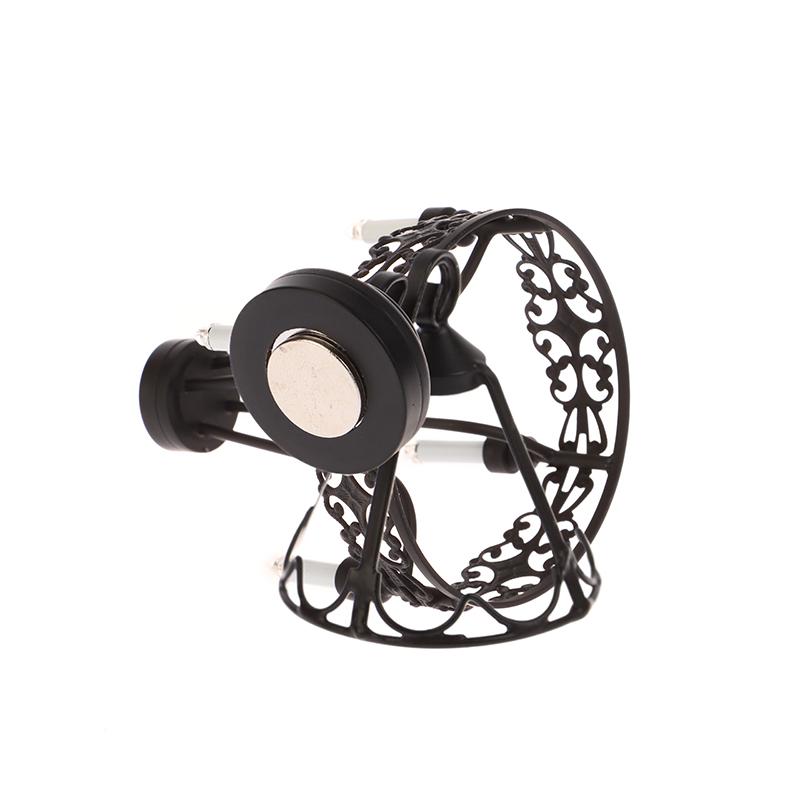 1:12 Dollhouse Miniature Led Light Wall Lamp Black Four-Head Round Chandelier Home Lighting Model Furniture Decor Toy