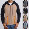 Мужская куртка с капюшоном Осень Зима Толстовка на молнии Многокарманная Флисовая подкладка Куртка-свитшот для повседневной носки Улица Работа