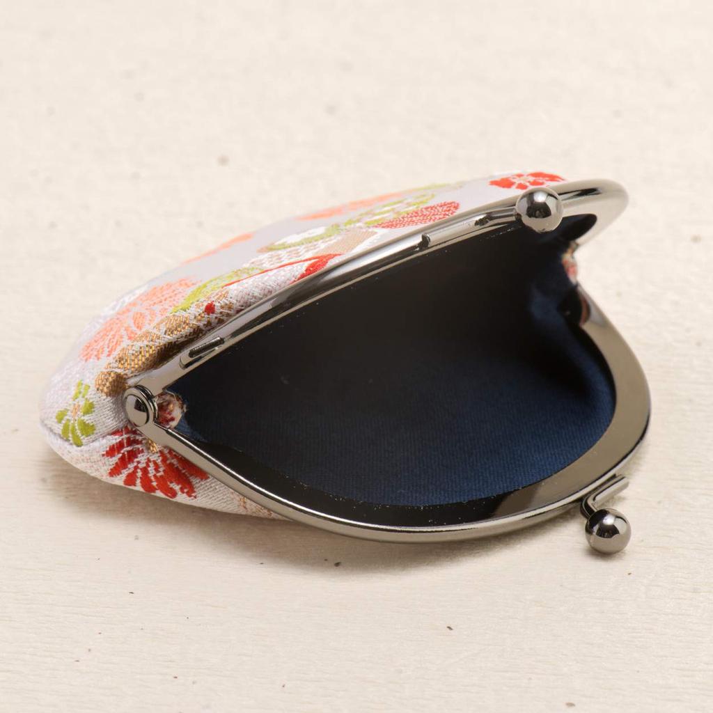 Kyoto Geibido Clasp Handcrafted by Japanese Made in Japan with Cherry Nishijin-ori 2.6-inch Wallet, Artisans, Pattern, (Black Blossoms)