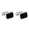 Classic Black Cufflinks for Men Simple Style Square Shape Enameled Sleeve Button High End Alloy Formal Dress Shirt Cuff Links