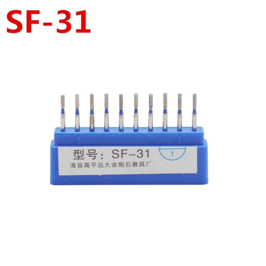 10Pcs/Box 1.6Mm Dental Drill Diamond Fg High Speed Burs Kit, Emery + Stainless Steel, For Polishing & Smoothing, Dentist Tools