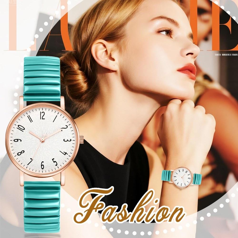 JewelryWe Women's Fashion Bangle Strap Watch Analog Stainless Steel Band Waterproof Quartz Jewelry Accessory Gift