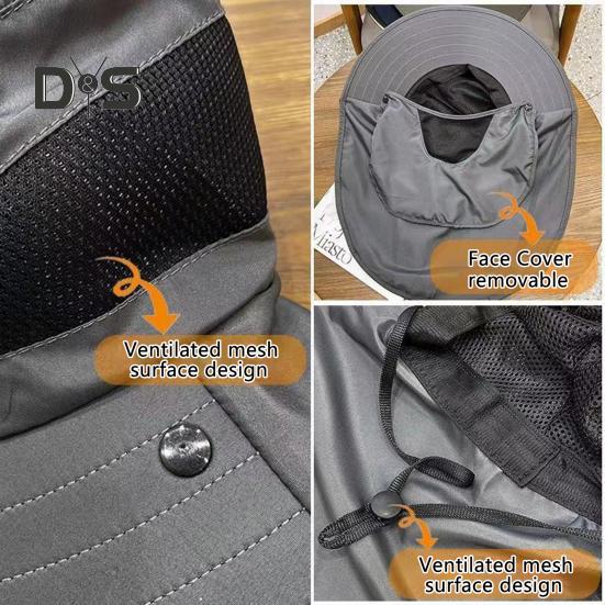 Летняя шляпа с защитой от ультрафиолета для мужчин и женщин, шляпа-ведро с козырьком, защитой шеи и лица, широкополая шляпа рыбака для рыбалки, кемпинга, пешего туризма