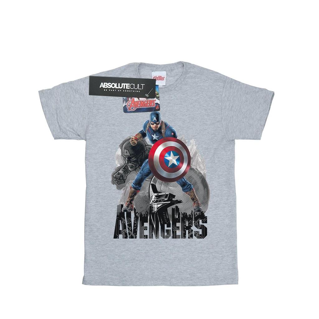 Marvel Mens Captain America Action Pose T-Shirt