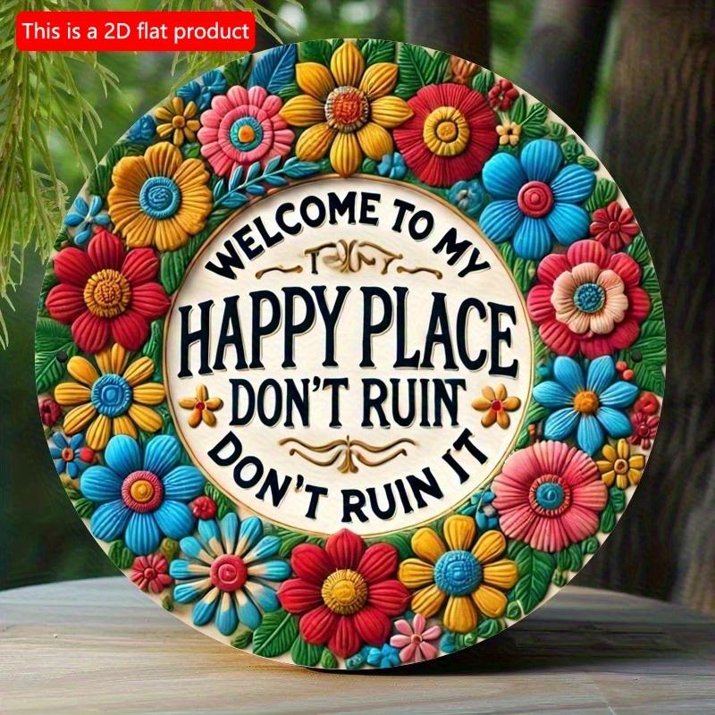 2d Flat 20*20cm, "Welcome, Please Take Off Your Shoes After Entering, Thank You" Circular Wooden Decoration, Suitable for Living Room, Cafe, Offices.