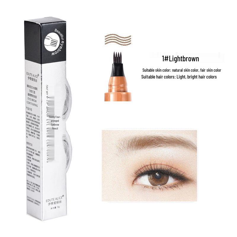 Водостойкий карандаш для бровей с четырьмя зубцами: Потостойкий, Не размазывающийся, Макияж с точностью до волоска