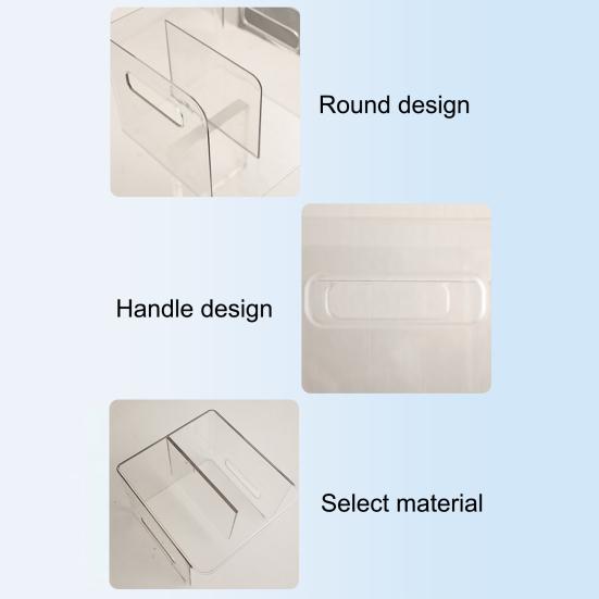 Book Storage Rack Transparent Book Organizer with Partitions Stationery Glasses Plastic Bookcase