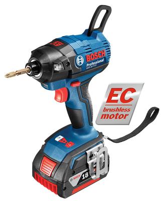 Bosch Professional 18V Cordless Impact Driver 1 зарядное устройство и футляр для переноски (1 4.0Ач, 2.0Ач, в комплекте) GDR18V-ECN