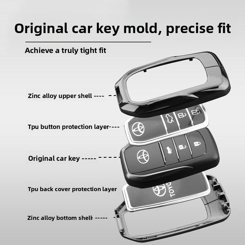 AOU1 Car Key Cover Case for Toyota Prius Camry Corolla C-HR RAV4 Prado Auris Avensis Land Cruiser - Universal Accessory Key Holder Co
