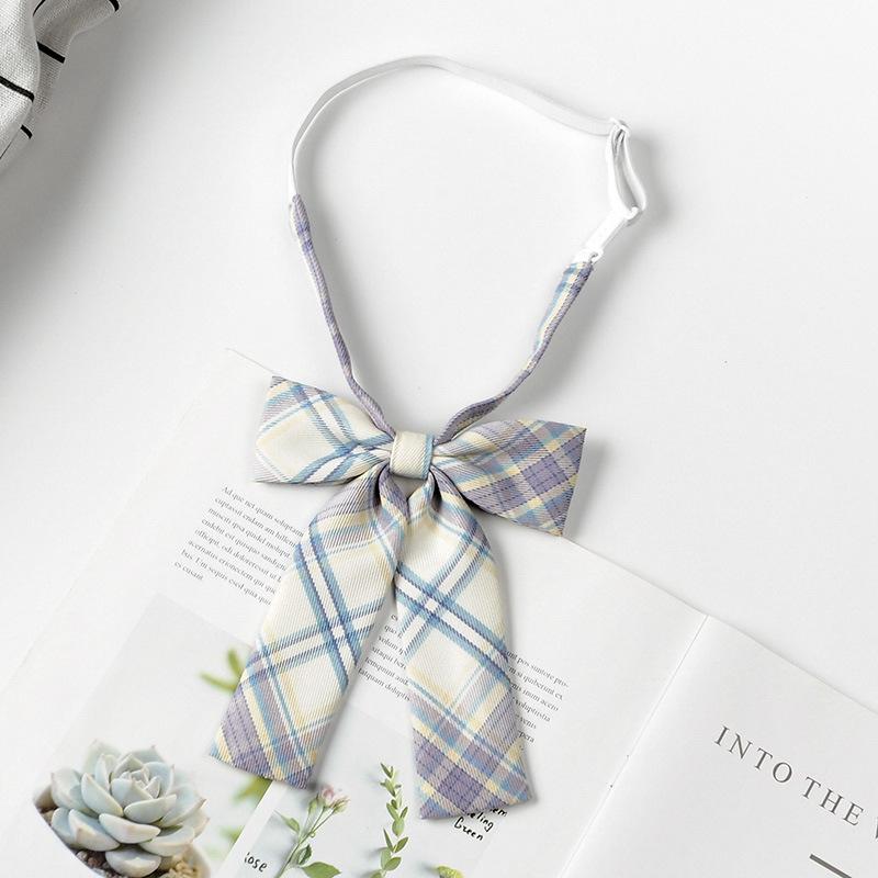 JK Bow Tie for Women, Japanese Uniform Shirt, College Style Student Plaid Tie, Men's Free Ribbon Accessories