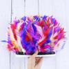 1Meter Mixed Color Turkey Feather Trim Fringe 10-15cm Dyed Feathers Ribbon for Costume Party Dress Decoration Accessory Crafts