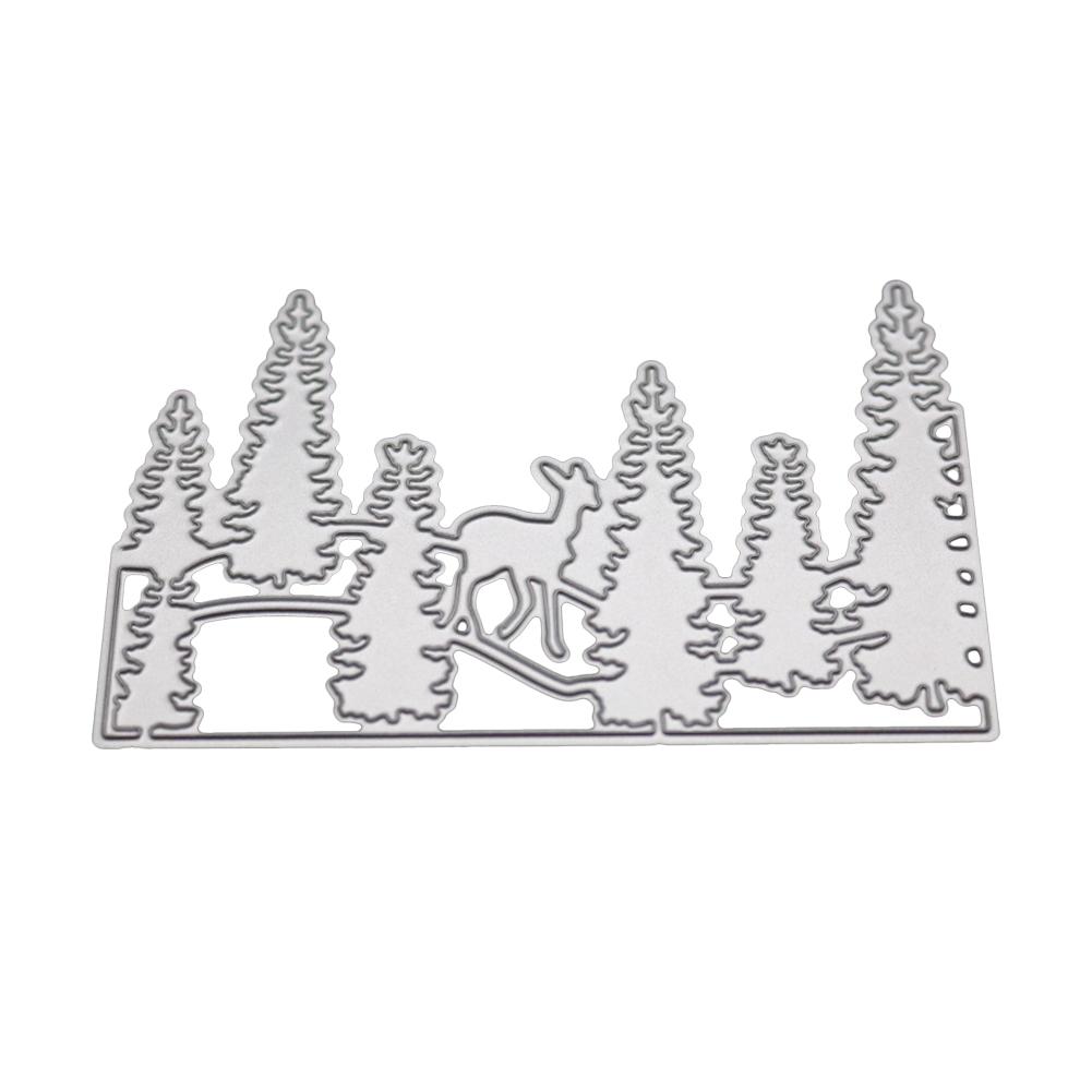 Олень в лесу рамка металлический серебристый трафарет тиснение вырубные штампы для скрапбукинга бумага альбом карты изготовление