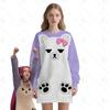 Demon Hunter of KPop Mira Cosplay Purple Sleepdress Headwear White Bear Pajama Women Sleepwear Halloween Carnival Party Outfits