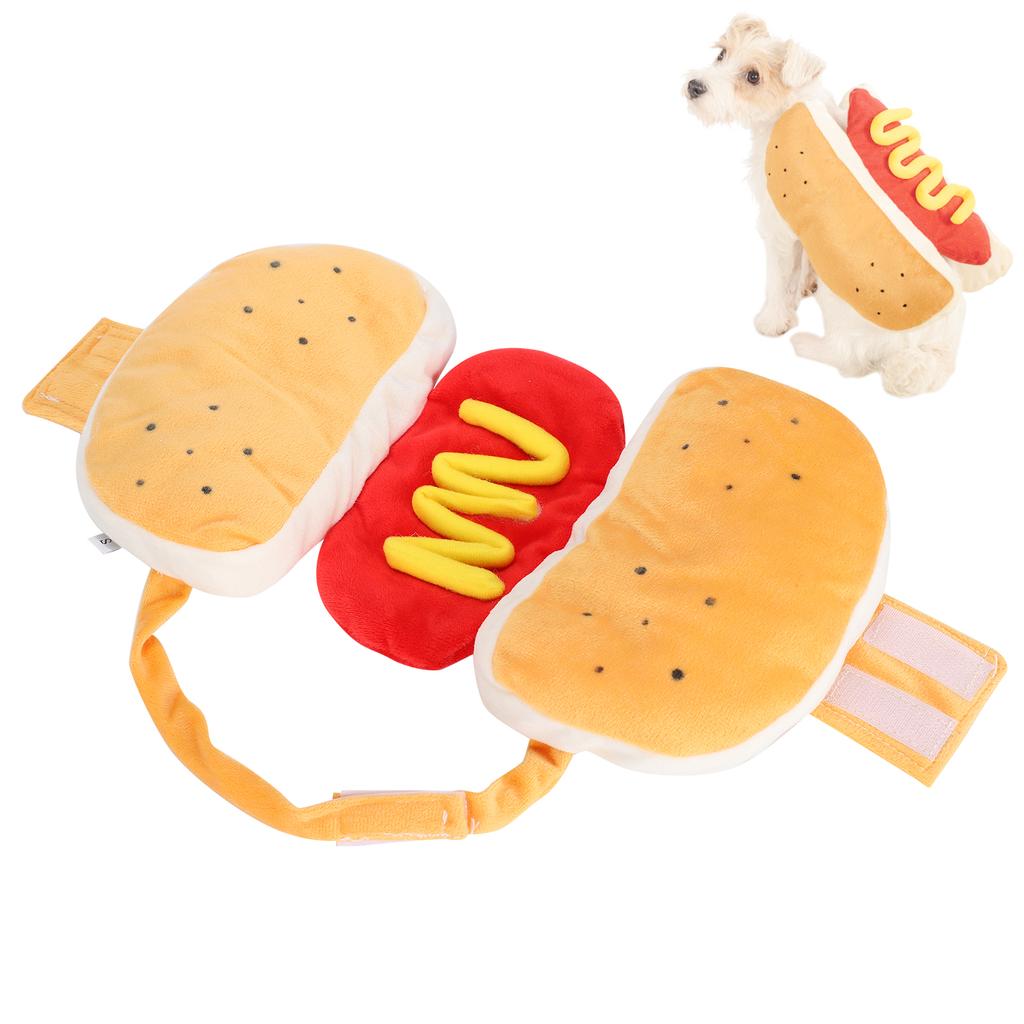 Хлопок желтый Pet Hot Dog Dress Гамбургер Одежда Теплая одежда Принадлежности для собак