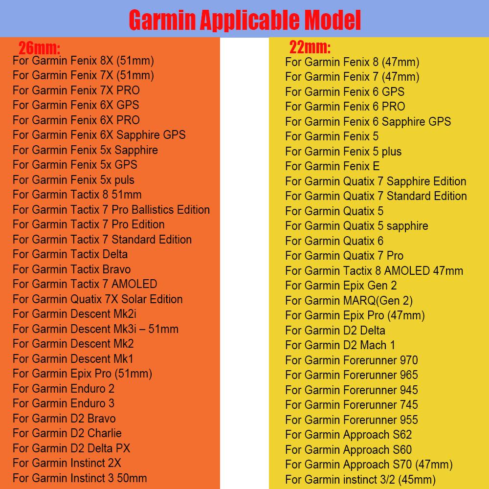22mm 26mm Silicone QuickFit Sports Strap For Garmin Fenix E 8 8x 7 7X/6 6X PRO/5 5x puls/Epix Pro/Enduro 3/Tactix 8 7 Bracelet