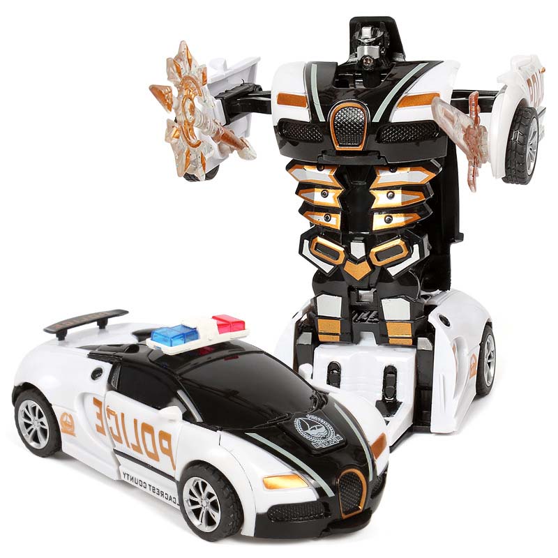 Fashionable Robot Plastic Transform Model Car Automatic Funny Toys Toys For Boys Deformation Car Amazing One-key Gifts New Kid Toy