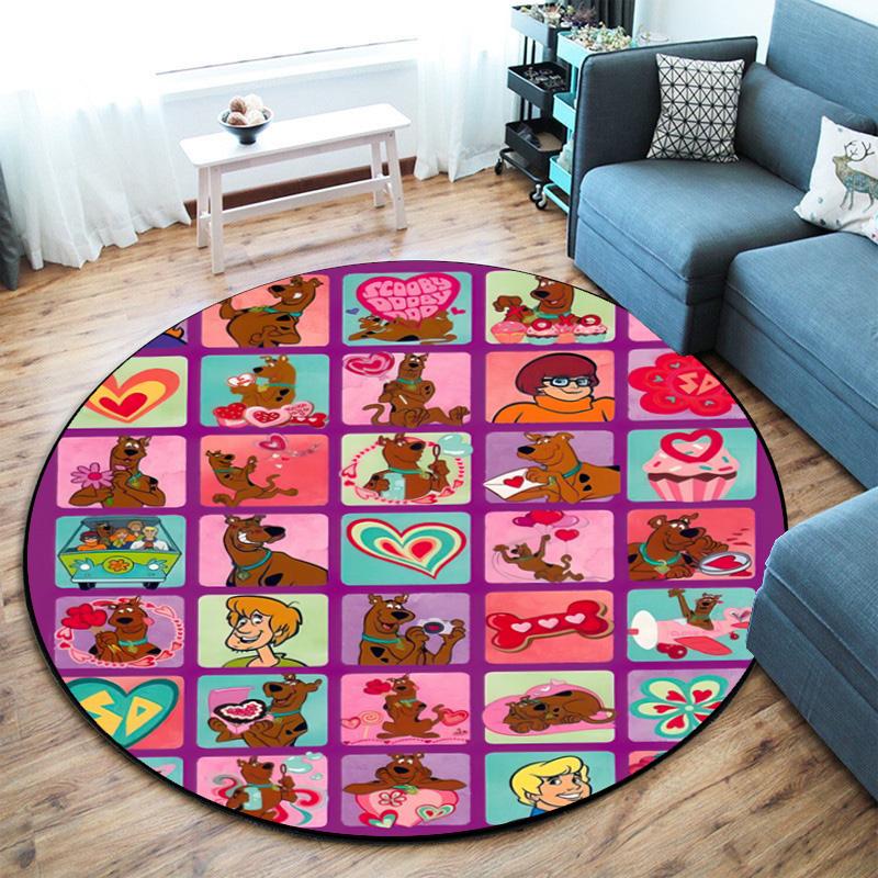 Halloween supernatural comedy adventure movie Scooby-Doo Round Carpet Soft Home Decoration Corridor Table and Chair Anti slip Outdoor Floor Mat rug 19